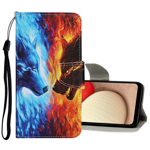 

For Samsung Galaxy A53 5G Colored Drawing Pattern Flip Leather Case(Flame Wolf)