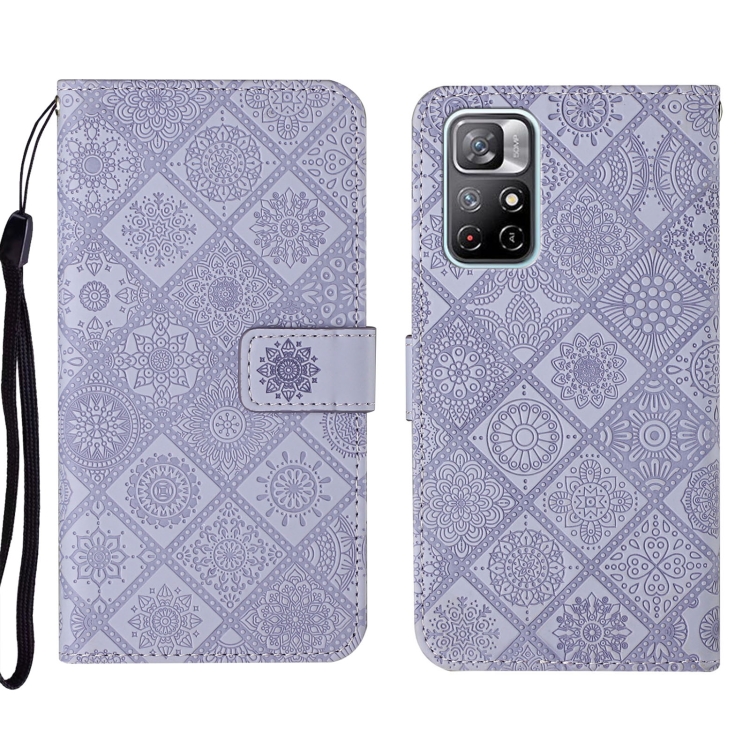 

For Xiaomi Redmi Note 11 Ethnic Style Embossed Pattern Leather Phone Case(Purple)