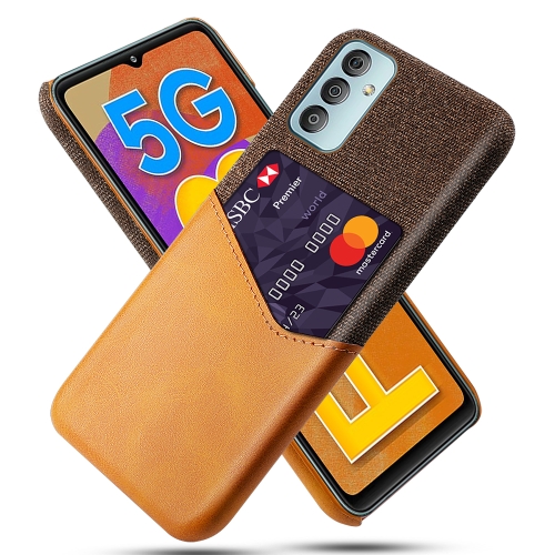 

For Samsung Galaxy F23 5G Cloth Texture PC + PU Leather Back Cover Case with Card Slot(Orange)