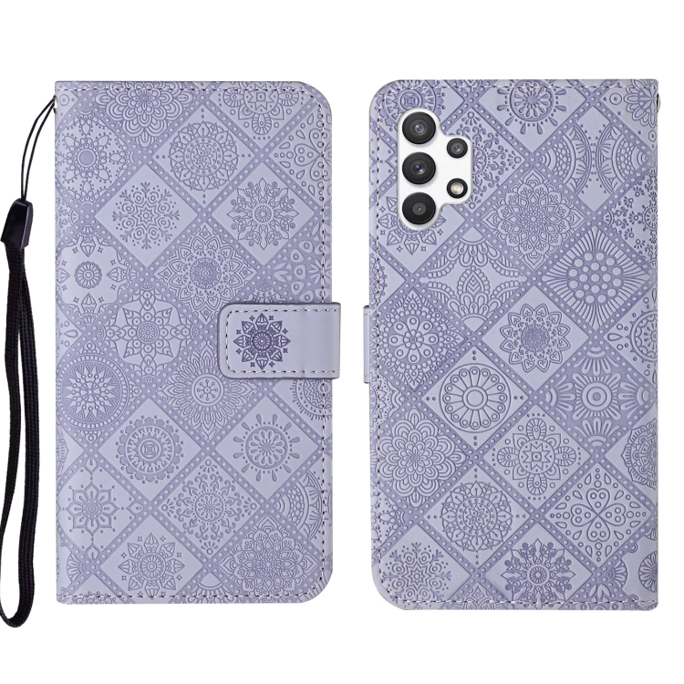

For Samsung Galaxy A13 4G Ethnic Style Embossed Pattern Leather Phone Case(Purple)