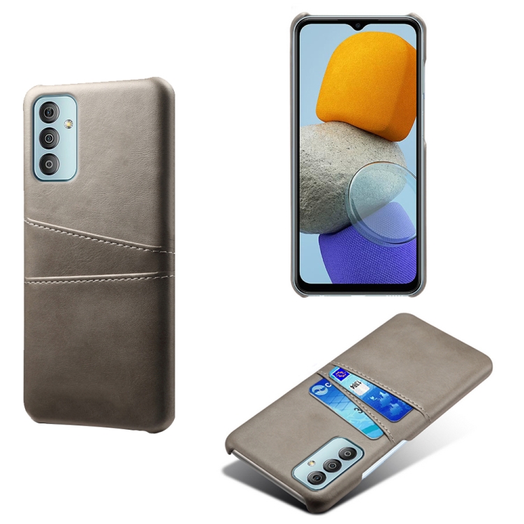 

For Samsung Galaxy M23 5G Calf Texture PC + PU Leather Back Cover with Dual Card Slots(Grey)
