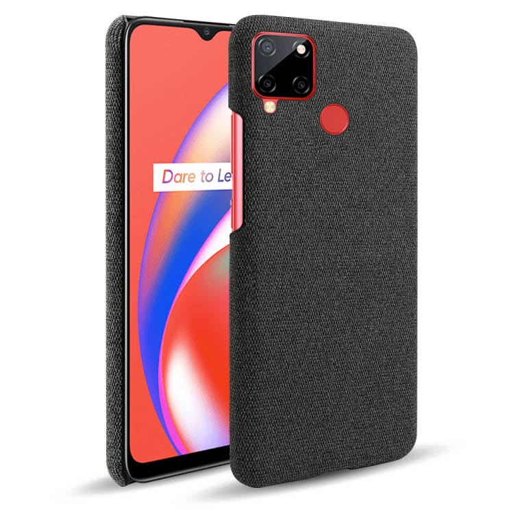 

For OPPO Realme C12 Cloth Texture PC + Nylon Back Case(Black)