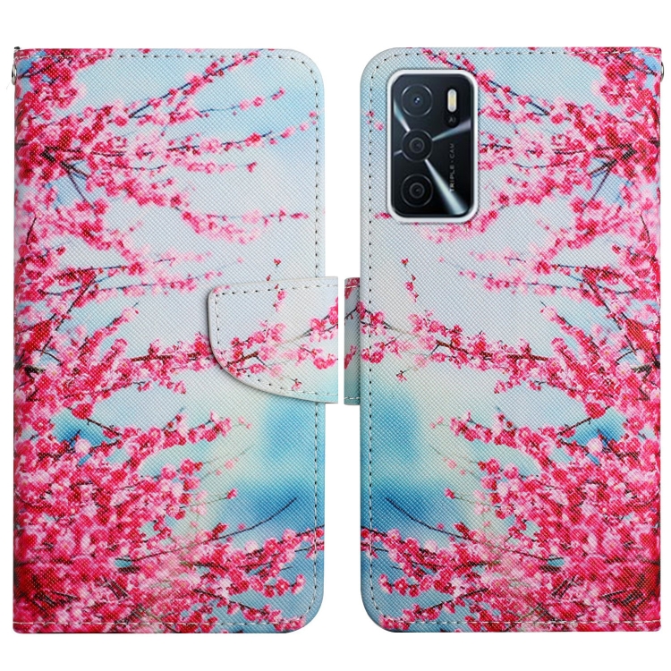 

For OPPO A16 Painted Pattern Flip Leather Phone Case(Cherry Blossoms)