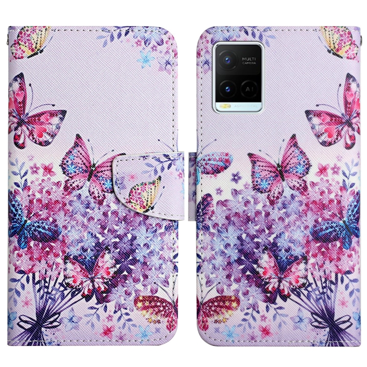 

For vivo Y21 / Y21S / Y33S Painted Pattern Flip Leather Phone Case(Bright Butterfly)