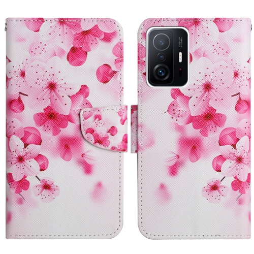 

For Xiaomi Mi 11T Painted Pattern Flip Leather Phone Case(Red Flower)