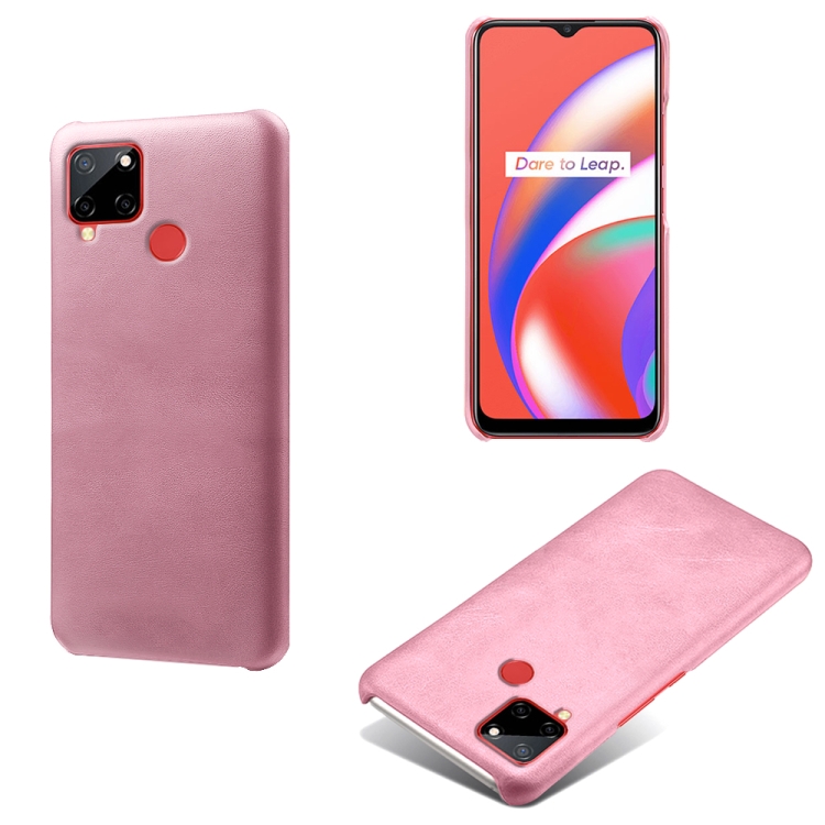 

For OPPO Realme C12 Calf Texture PC + PU Phone Case(Pink)