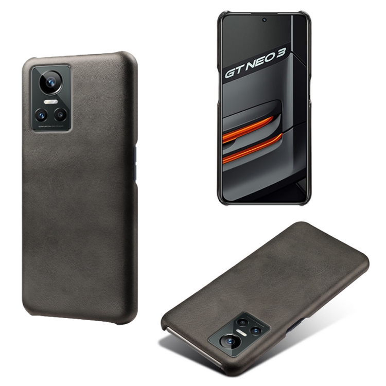 

For OPPO Realme GT Neo3 Calf Texture PC + PU Phone Case(Black)