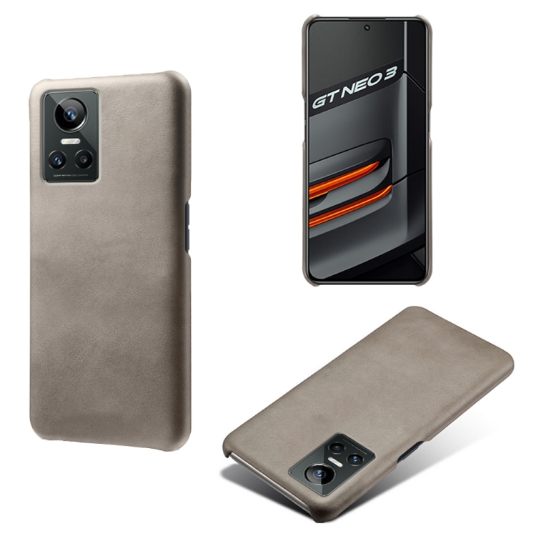 

For OPPO Realme GT Neo3 Calf Texture PC + PU Phone Case(Grey)
