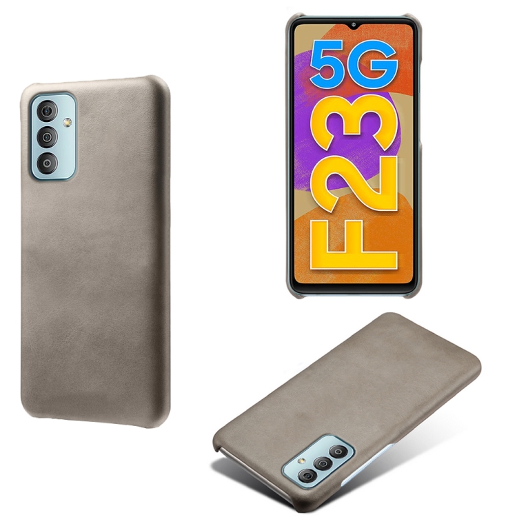 

For Samsung Galaxy F23 5G Calf Texture PC + PU Phone Case(Grey)