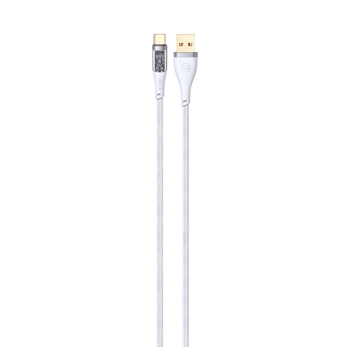 

USAMS US-SJ572 Type-C / USB-C 66W Aluminum Alloy Transparent Charging Cata Cable, Length: 1.2m(White)