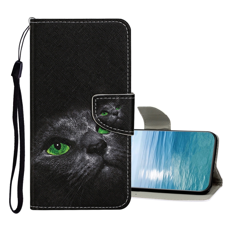 

For Samsung Galaxy A23 5G Colored Drawing Pattern Flip Leather Case(Black Cat)