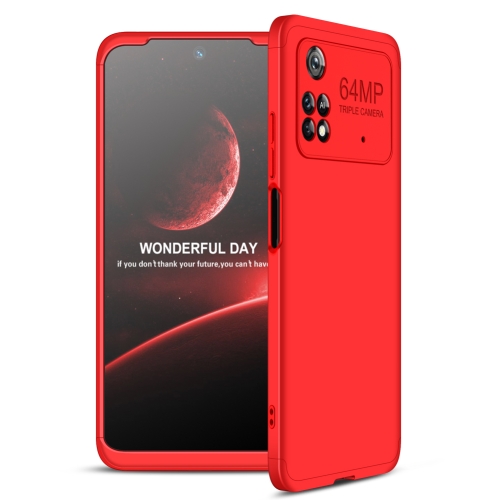 

For Xiaomi Poco M4 Pro GKK Three Stage Splicing Full Coverage PC Phone Case(Red)