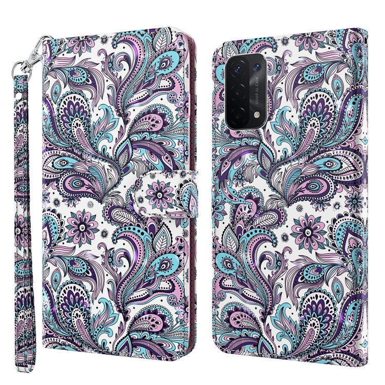 

For OPPO A54 5G / A74 5G 3D Painting Pattern Flip Leather Phone Case(Swirl Pattern)