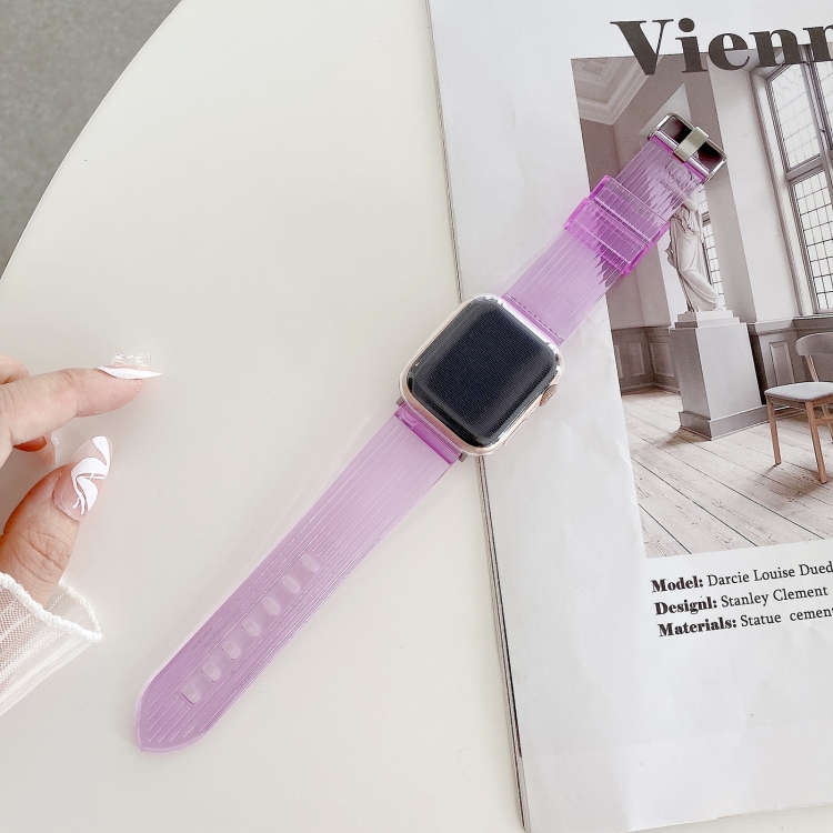 

Vertical Texture Glacier Watch Band For Apple Watch Series 7 45mm / 6&SE&5&4 44mm / 3&2&1 42mm(Purple)