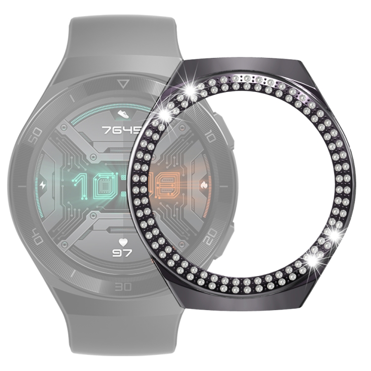

For Huawei Watch GT 2e Double-Row Diamond PC Watch Case(Grey)