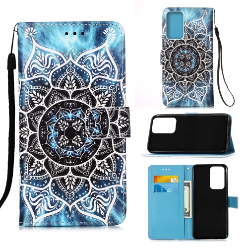 

For Samsung Galaxy A13 4G Colored Drawing Pattern Plain Weave Leather Phone Case(Undersea Mandala)