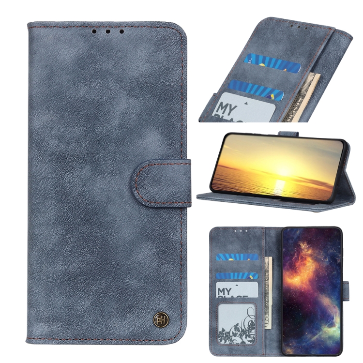 

For Alcatel 1B 2022 Antelope Texture Magnetic Buckle Leather Phone Case(Blue)