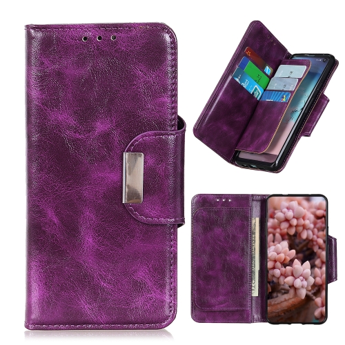 

For OPPO Reno7 4G Global/F21 Pro 4G Crazy Horse Texture Magnetic Buckle Leather Phone Case(Purple)