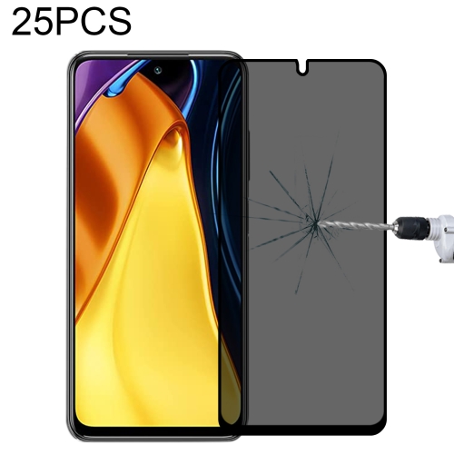 

25 PCS Full Cover Anti-peeping Tempered Glass Film For Xiaomi Poco M3 Pro