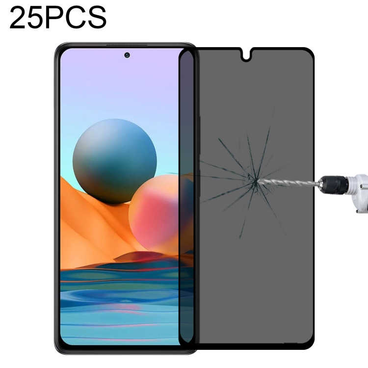 

25 PCS Full Cover Anti-peeping Tempered Glass Film For Xiaomi Redmi Note 10 Pro Max