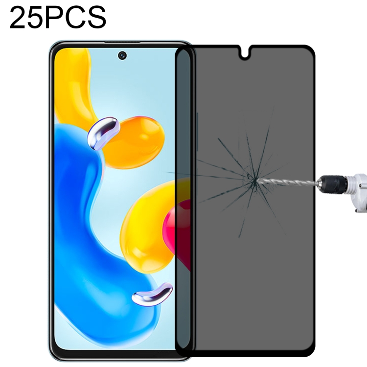 

25 PCS Full Cover Anti-peeping Tempered Glass Film For Xiaomi Redmi Note 11S 5G