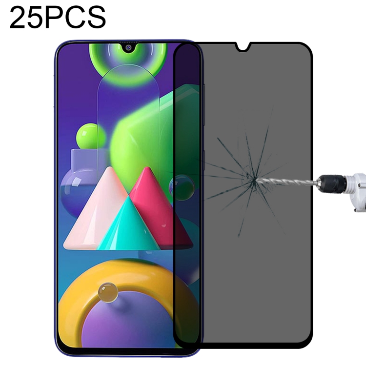 

25 PCS Full Cover Anti-peeping Tempered Glass Film For Samsung Galaxy M21