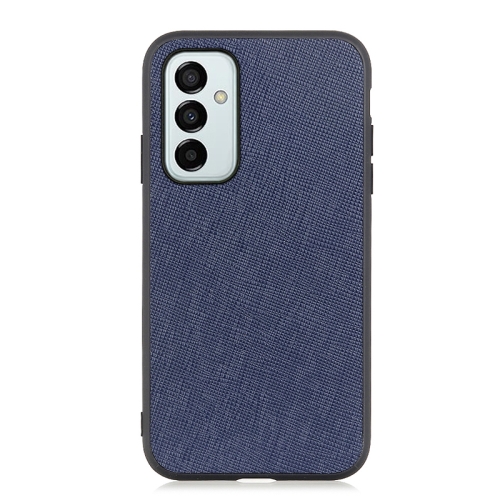 

For Samsung Galaxy M23 / F23 5G Cross Texture Genuine Leather Phone Case(Blue)