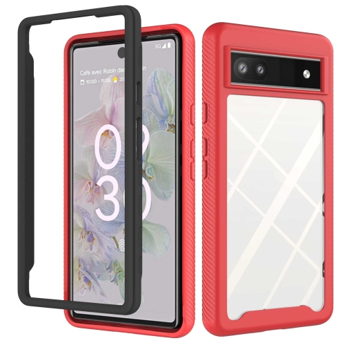 

For Google Pixel 6a Starry Sky Solid Color Series PC + TPU Phone Case(Red)