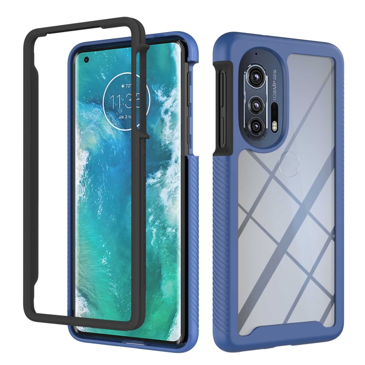 

For Motorola Edge+ 2022 Starry Sky Solid Color Series PC + TPU Phone Case(Blue)