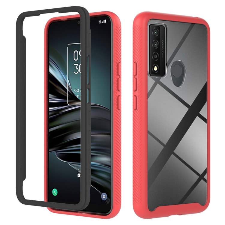 

For TCL 20 XE Starry Sky Solid Color Series PC + TPU Phone Case(Red)