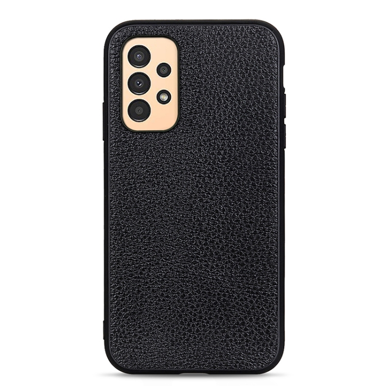 

For Samsung Galaxy A13 4G Litchi Texture Genuine Leather Phone Case(Black)