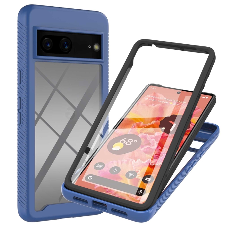 

For Google Pixel 7 5G Starry Sky Solid Color Series PC + TPU Phone Case with PET Film(Blue)