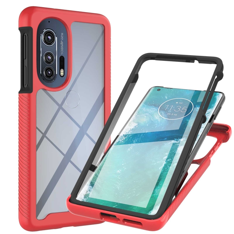 

For Motorola Edge+ 2022 Starry Sky Solid Color Series PC + TPU Phone Case with PET Film(Red)