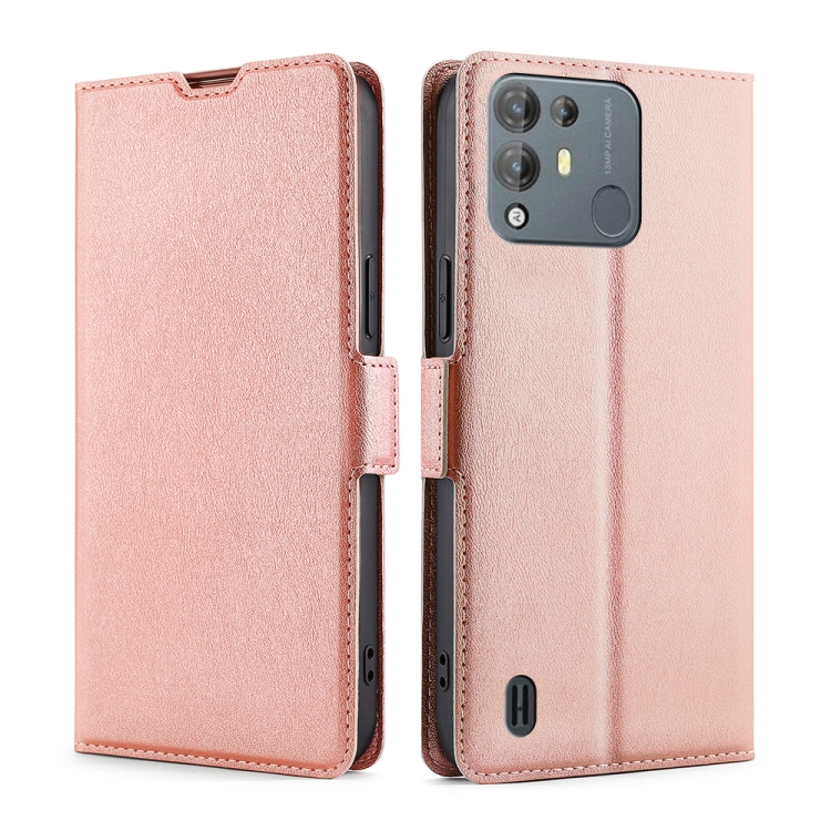 

For Blackview A55 Pro Ultra-thin Voltage Side Buckle PU + TPU Leather Phone Case(Rose Gold)