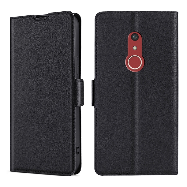 

For Fujitsu Arrows Be4 Plus F-41B Ultra-thin Voltage Side Buckle PU + TPU Leather Phone Case(Black)