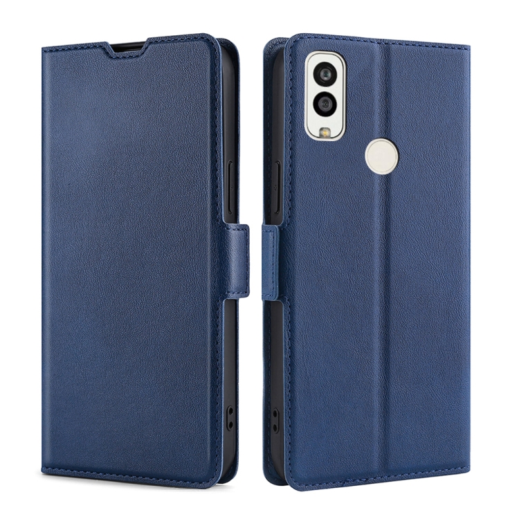 

For Kyocera Android One S9 / Digno Sanga Edition Ultra-thin Voltage Side Buckle PU + TPU Leather Phone Case(Blue)