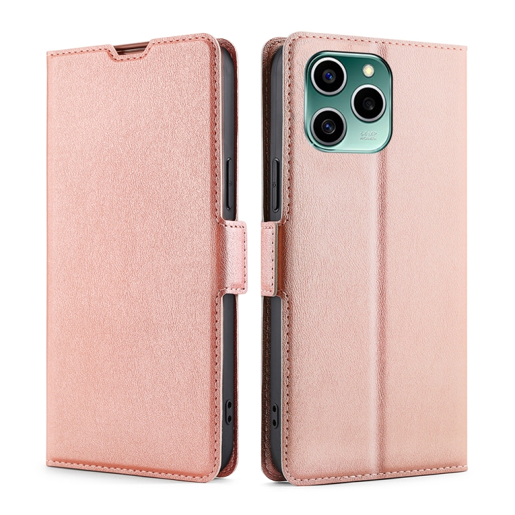 

For Honor 60 SE Ultra-thin Voltage Side Buckle Flip Leather Case(Rose Gold)