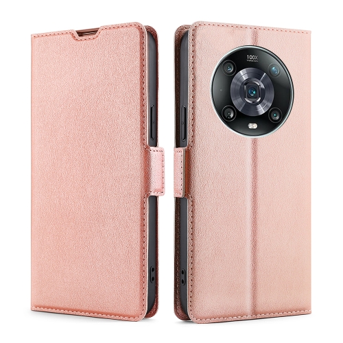 

For Honor Magic4 Pro Ultra-thin Voltage Side Buckle Flip Leather Case(Rose Gold)