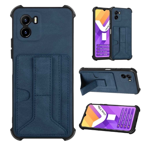 

For vivo Y15s 2021 Dream PU + TPU Four-corner Shockproof Phone Case(Blue)