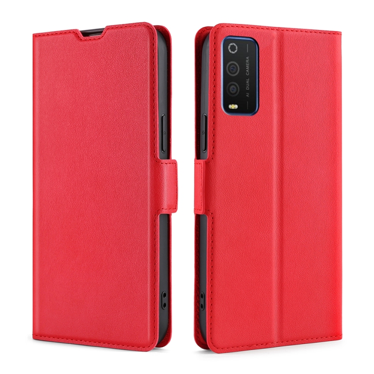 

For TCL 205 Ultra-thin Voltage Side Buckle PU + TPU Leather Phone Case(Red)