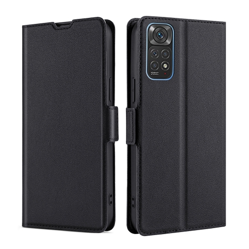 

For Xiaomi Redmi Note 11 Global / Note 11S Ultra-thin Voltage Side Buckle Flip Leather Case(Black)