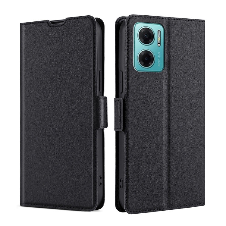 

For Xiaomi Redmi Note 11E 5G Ultra-thin Voltage Side Buckle Flip Leather Case(Black)