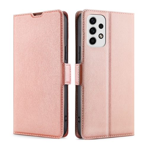 

For Samsung Galaxy A23 5G Ultra-thin Voltage Side Buckle Flip Leather Case(Rose Gold)