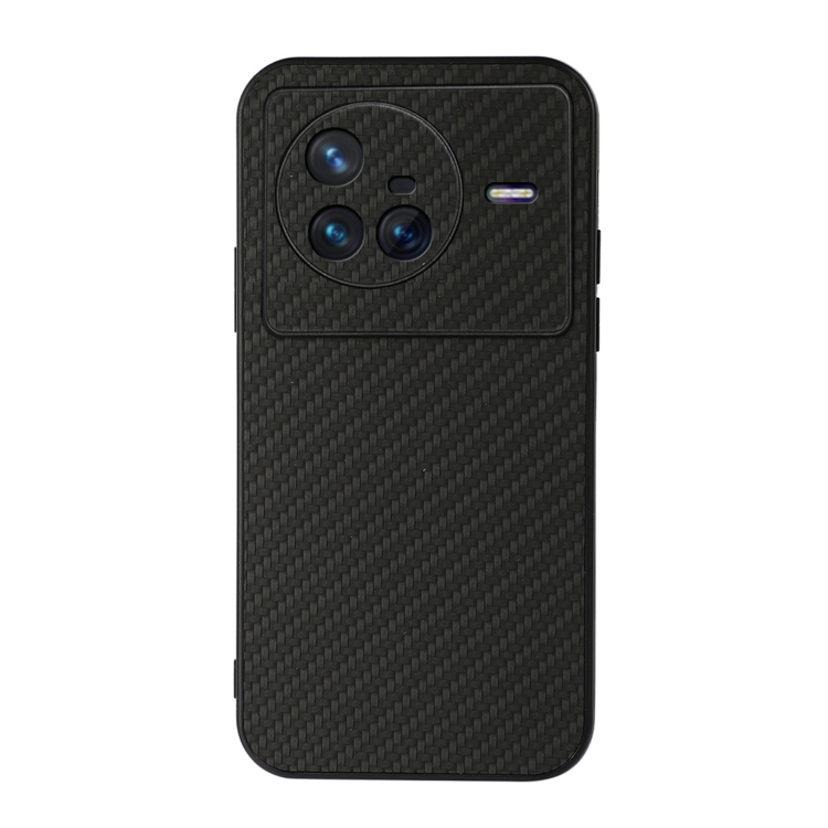 

For vivo X80 Carbon Fiber Texture PU Phone Case(Black)