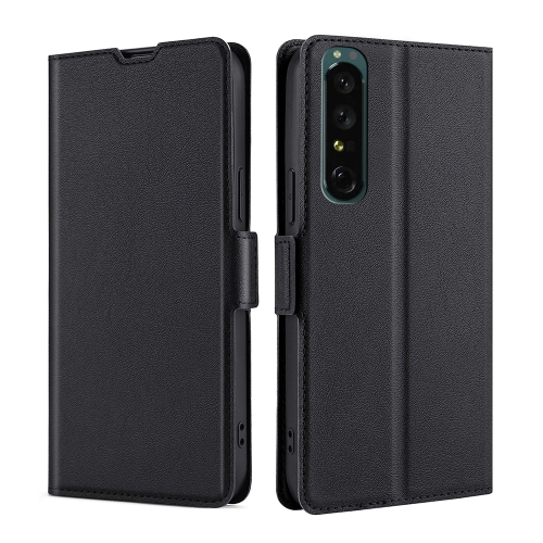 

For Sony Xperia 1 IV Ultra-thin Voltage Side Buckle Flip Leather Case(Black)