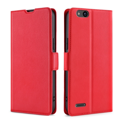 

For ZTE Tempo X / N9137 Ultra-thin Voltage Side Buckle Flip Leather Case(Red)