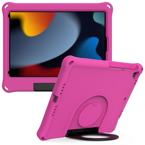 

EVA Handle Holder Tablet Case For iPad 10.2 2021 / 2020 / 2019(Rose Red)