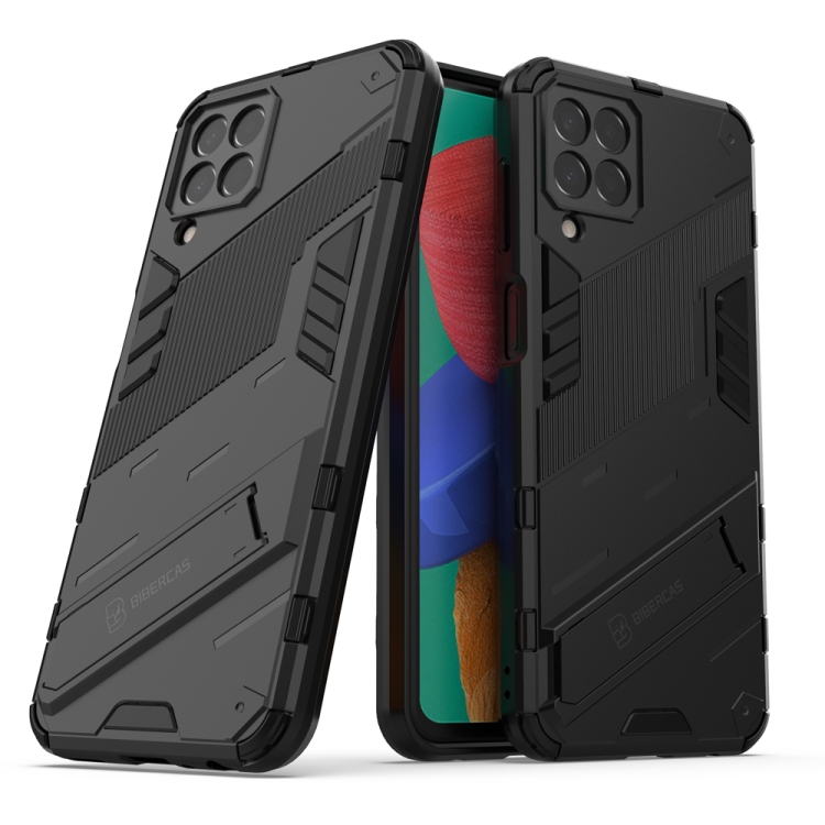 

For Samsung Galaxy M33 5G Punk Armor 2 in 1 PC + TPU Shockproof Phone Case with Invisible Holder(Black)