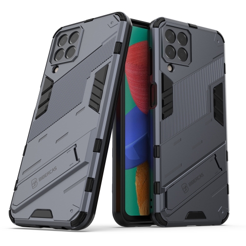 

For Samsung Galaxy M33 5G Punk Armor 2 in 1 PC + TPU Shockproof Phone Case with Invisible Holder(Grey)