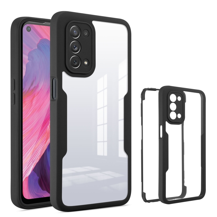 

For OPPO A74 5G Acrylic + TPU 360 Degrees Full Coverage Phone Case(Black)